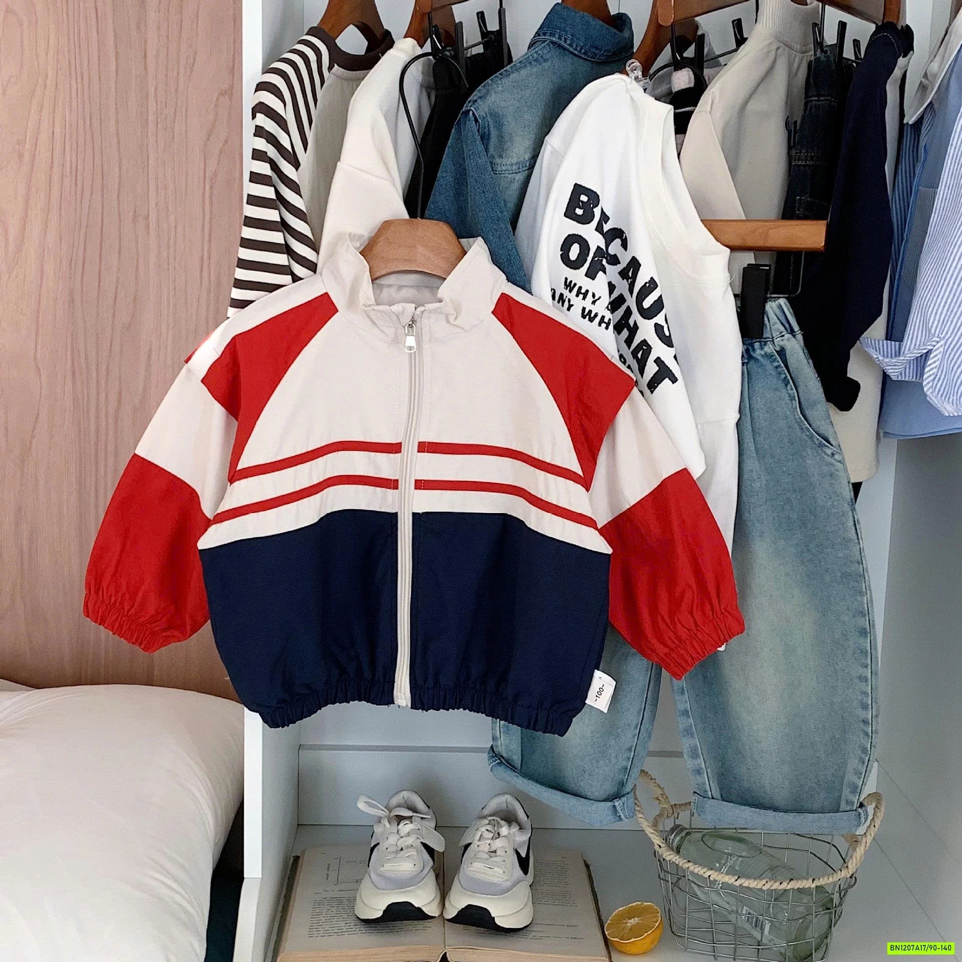 KHOÁC GIÓ PHỐI ĐỎ THAN