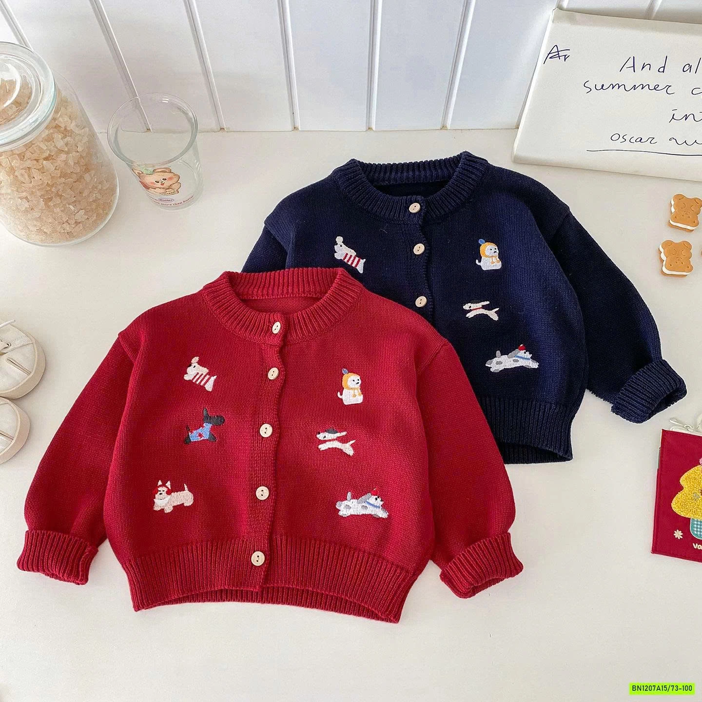 KHOÁC LEN THÊU HÌNH SZ NHÍ