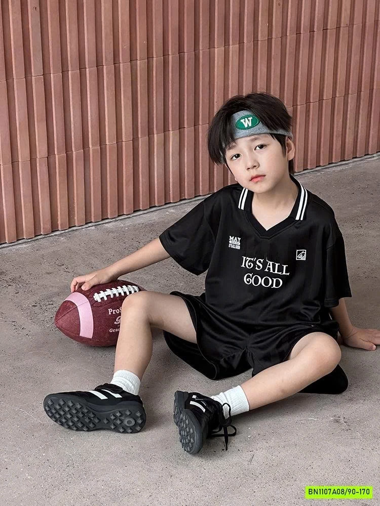 BỘ THỂ THAO BÓNG ĐÁ ĐEN 25E118 AMBB