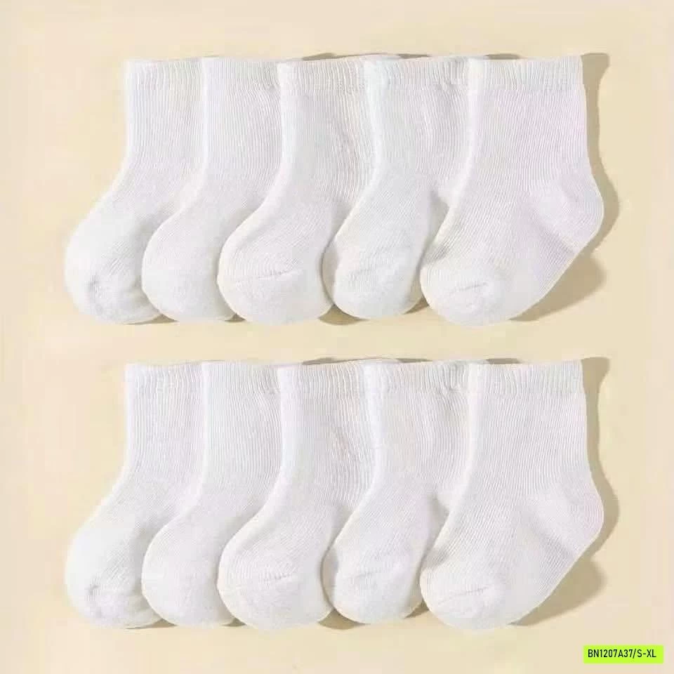 SÉT 10Đ TẤT TRẮNG TRƠN MÀU