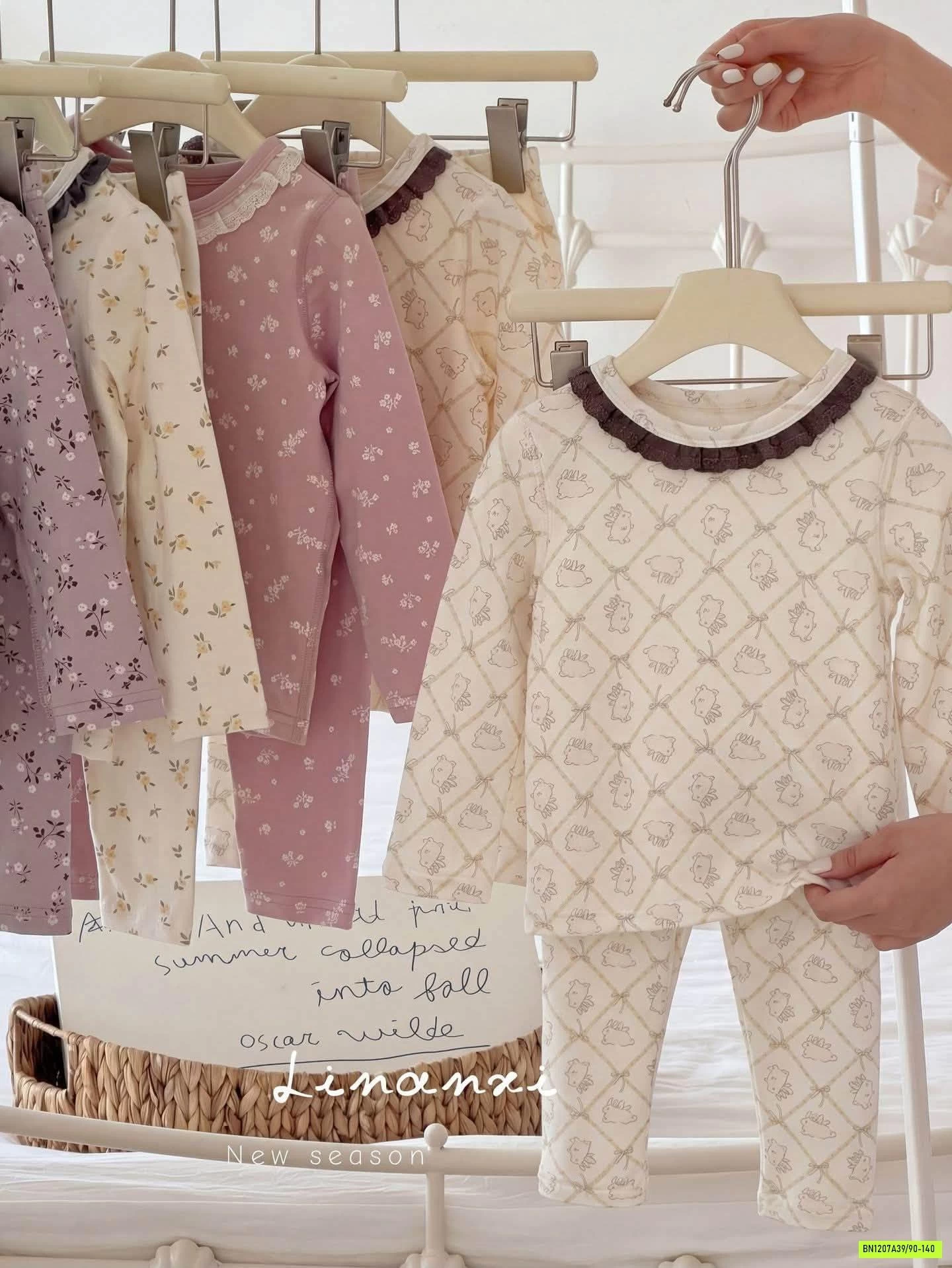 BỘ COTTON GIỮ NHIỆT LINANXI HOA NHÍ