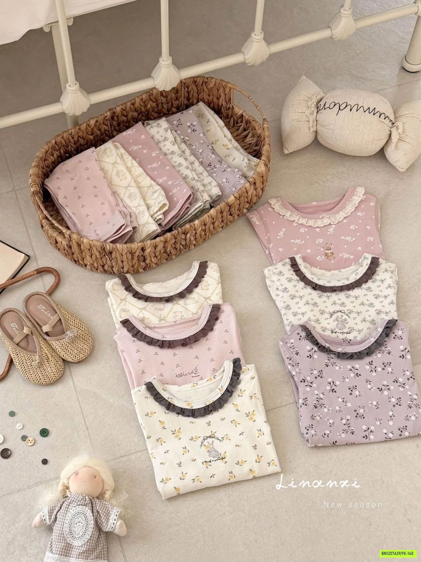 BỘ COTTON GIỮ NHIỆT LINANXI HOA NHÍ