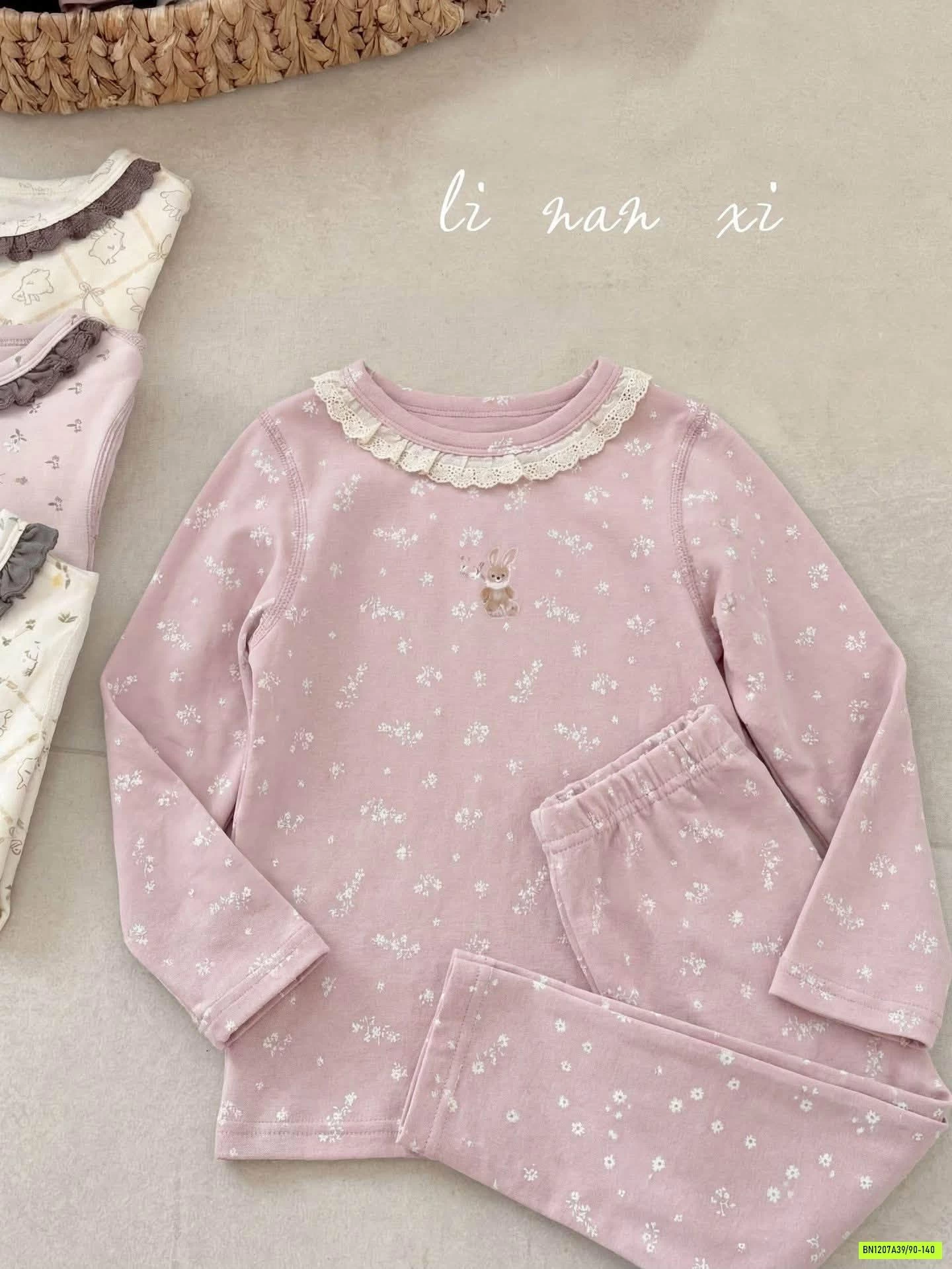 BỘ COTTON GIỮ NHIỆT LINANXI HOA NHÍ