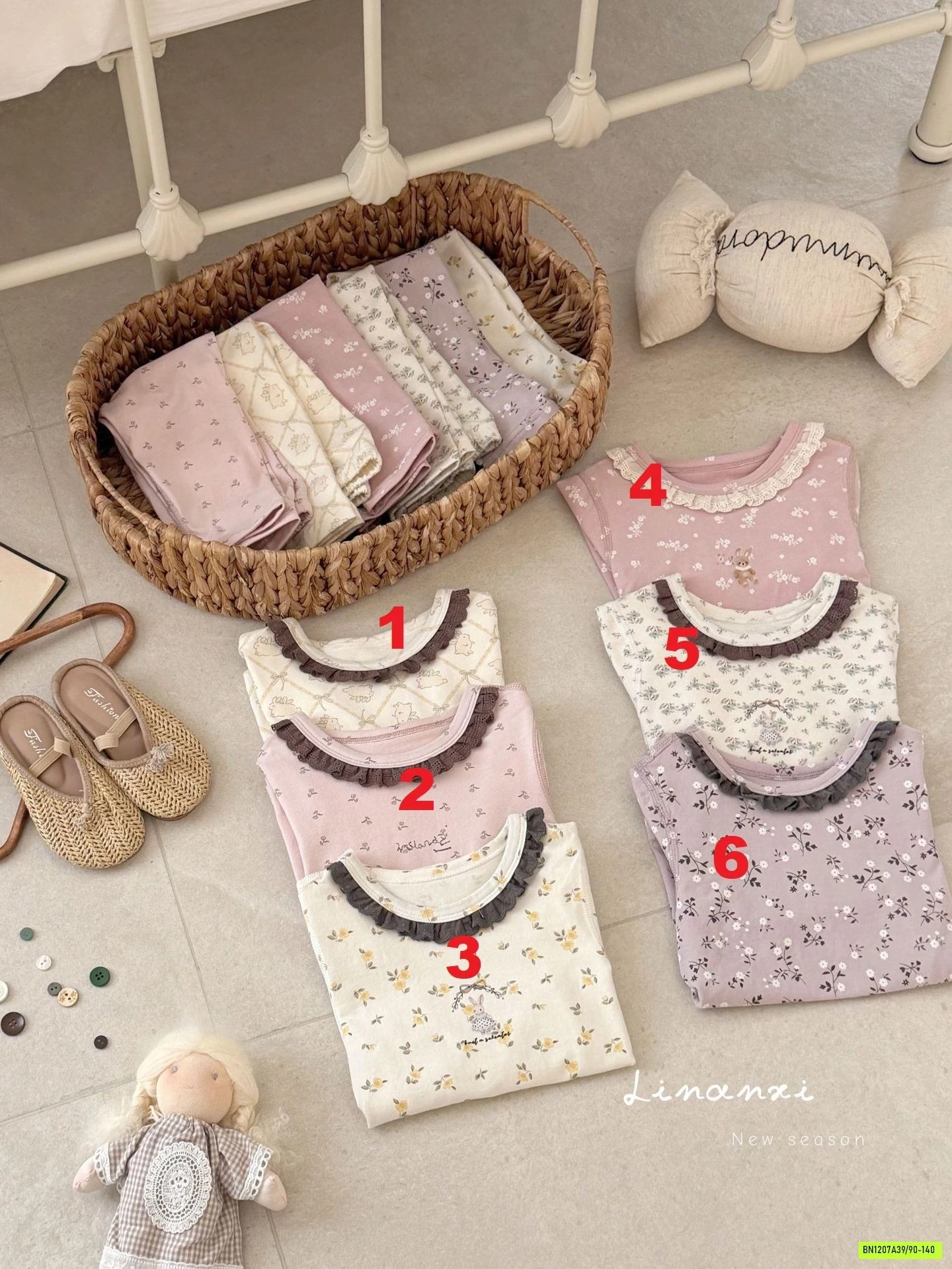 BỘ COTTON GIỮ NHIỆT LINANXI HOA NHÍ
