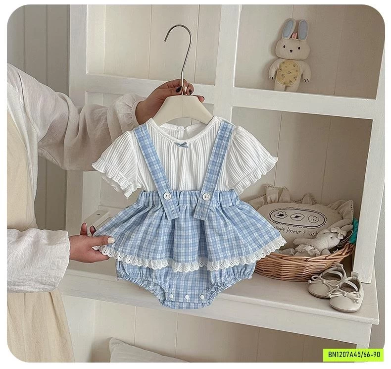 SÉT VÁY ROMPER CARO XANH