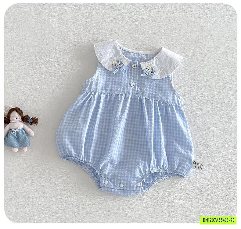 BODY ĐŨI CARO XANH CỔ THÊU