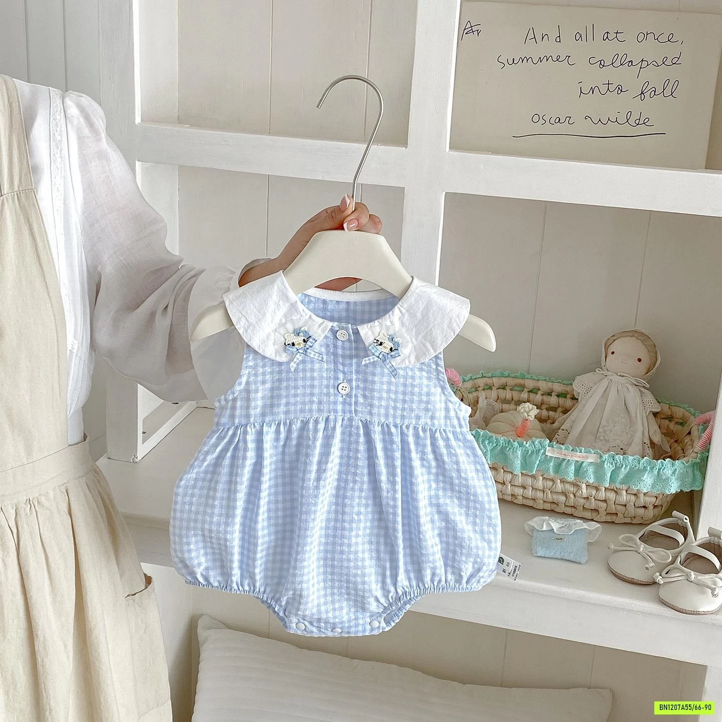 BODY ĐŨI CARO XANH CỔ THÊU