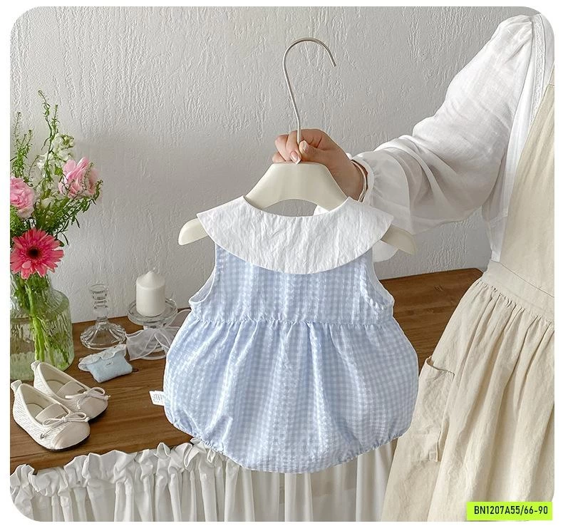 BODY ĐŨI CARO XANH CỔ THÊU