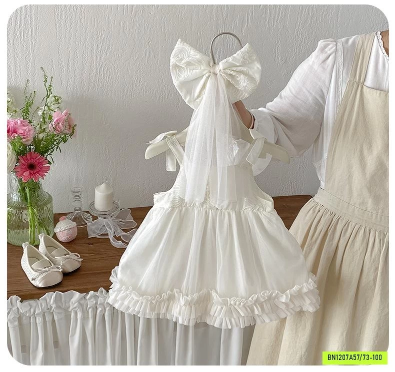 ĐẦM VOAN CÔNG CHÚA KÈM VOAN CÀI ĐẦU