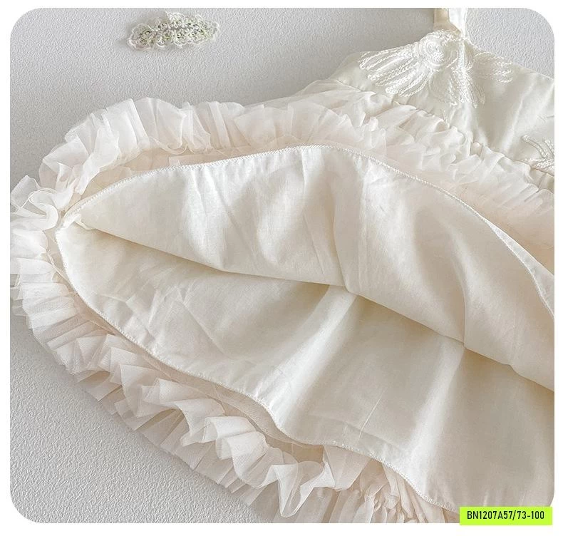 ĐẦM VOAN CÔNG CHÚA KÈM VOAN CÀI ĐẦU