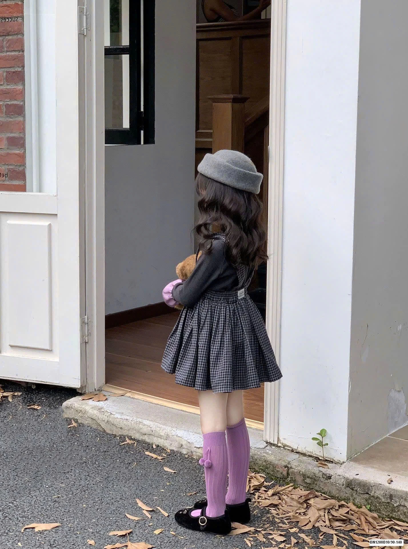 SET ÁO GIỮ NHIỆT MIX VÁY YẾM KẺ