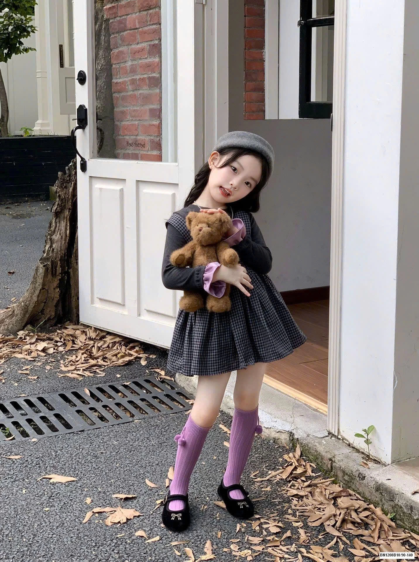 SET ÁO GIỮ NHIỆT MIX VÁY YẾM KẺ