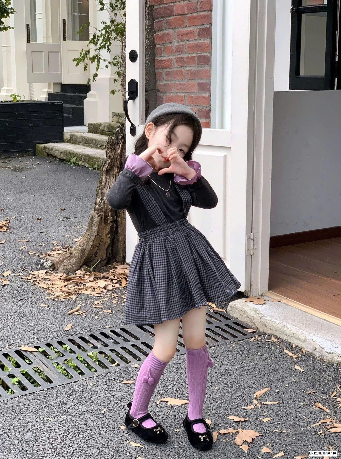 SET ÁO GIỮ NHIỆT MIX VÁY YẾM KẺ