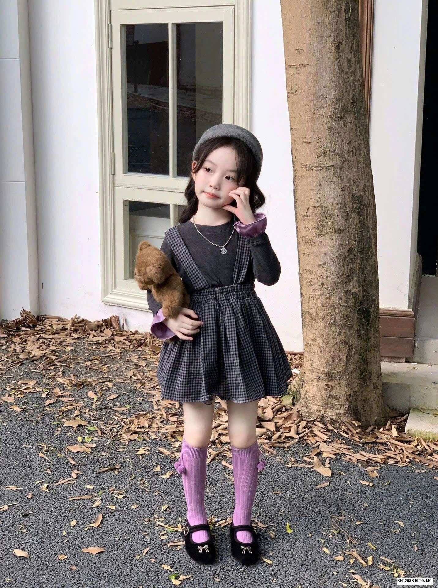 SET ÁO GIỮ NHIỆT MIX VÁY YẾM KẺ