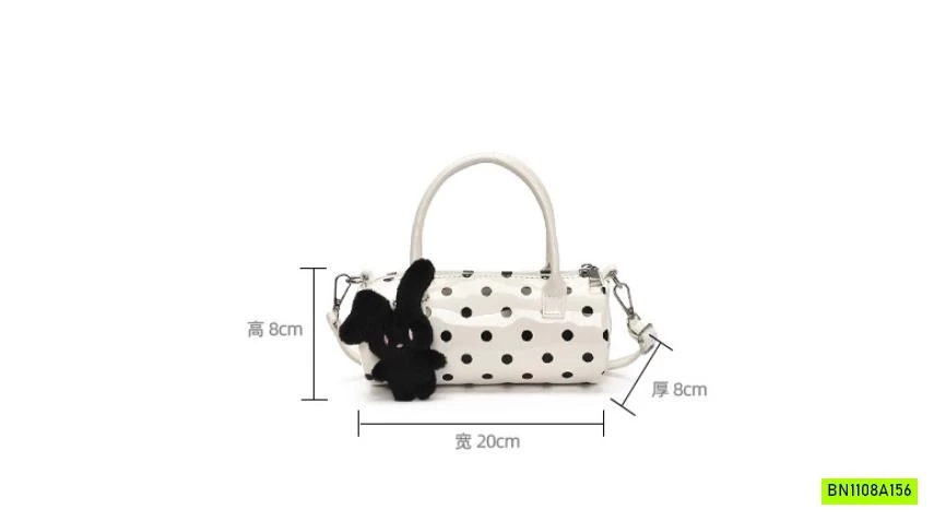 TÚI TRỐNG CHẤM BI KÈM MÓC THỎ