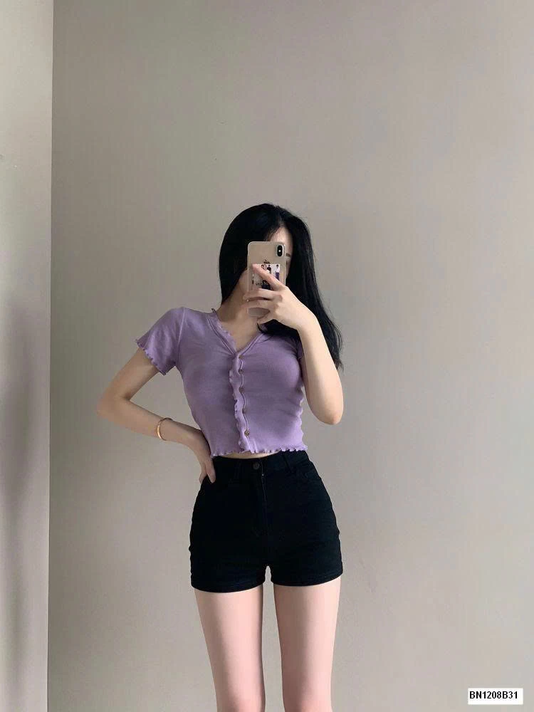 QUẦN SHORT JEAN ĐEN DÁNG NGẮN