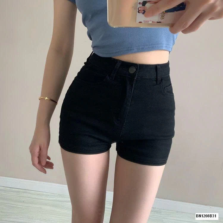 QUẦN SHORT JEAN ĐEN DÁNG NGẮN
