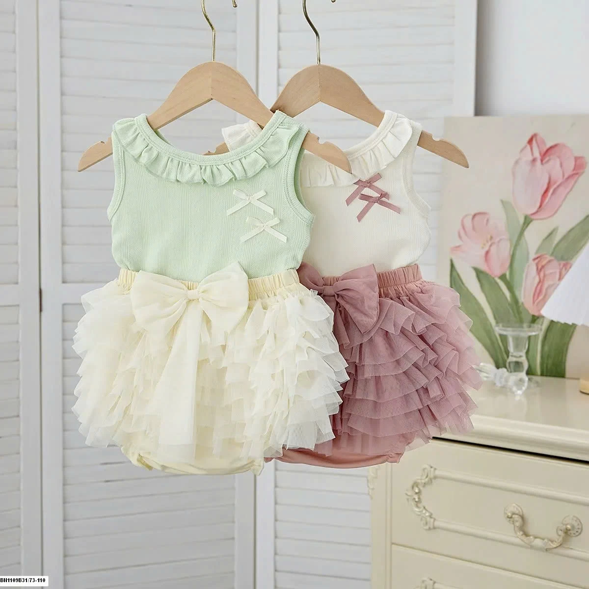 SÉT ÁO MIX QUẦN VÁY TUTU SIZE NHÍ