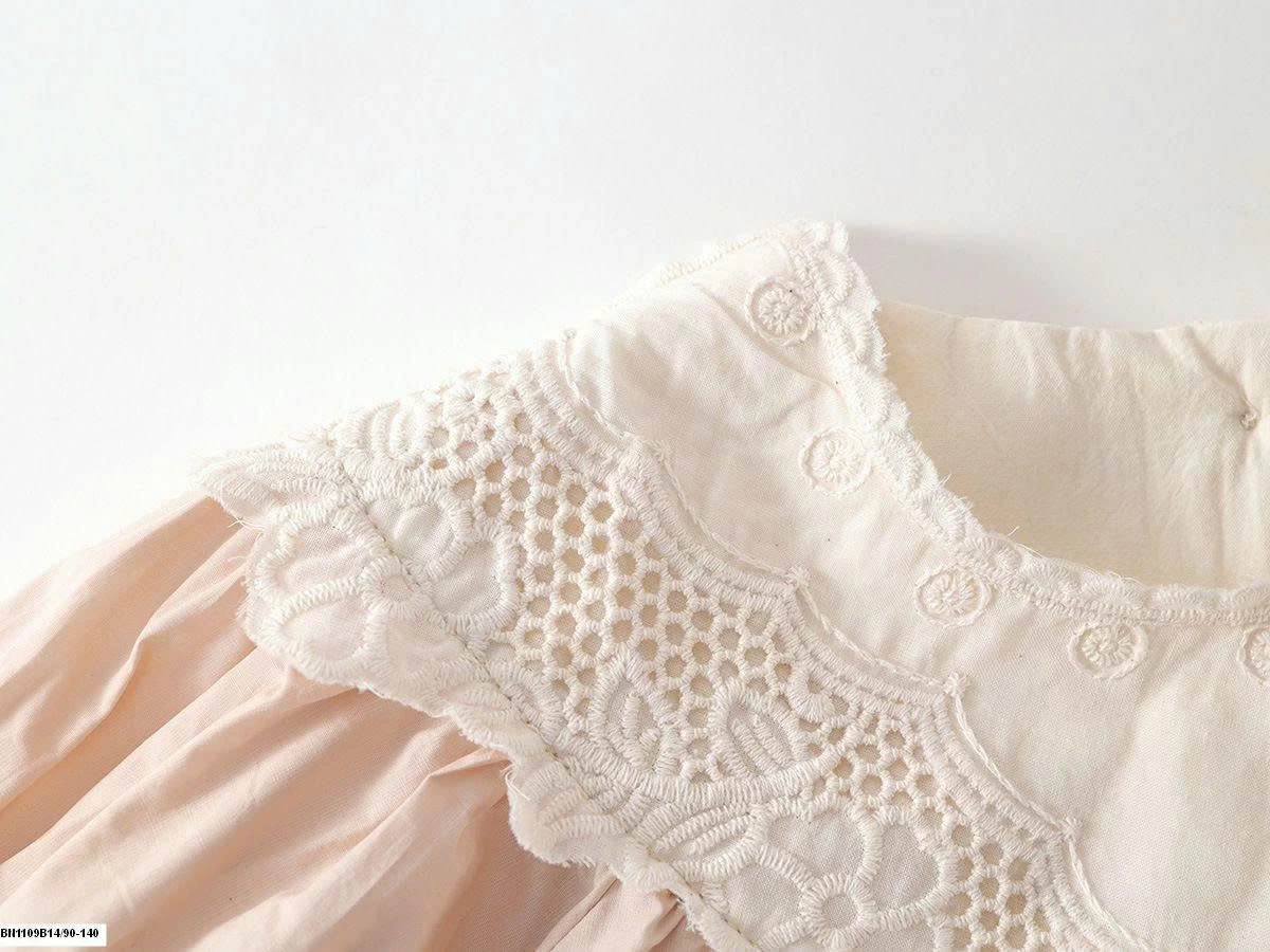 ĐẦM HỒNG CỔ REN NHỌN  PREMIUM