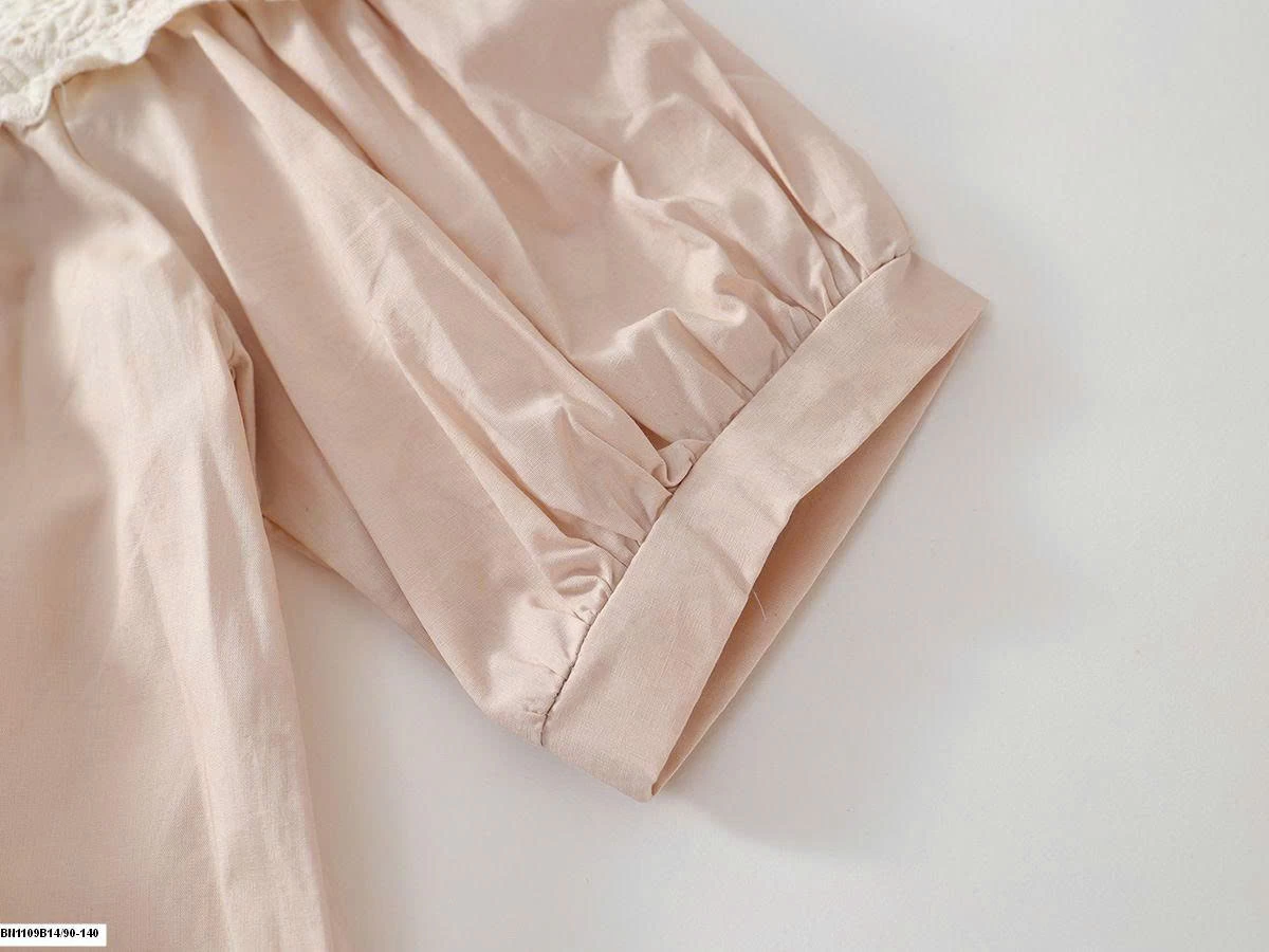 ĐẦM HỒNG CỔ REN NHỌN  PREMIUM