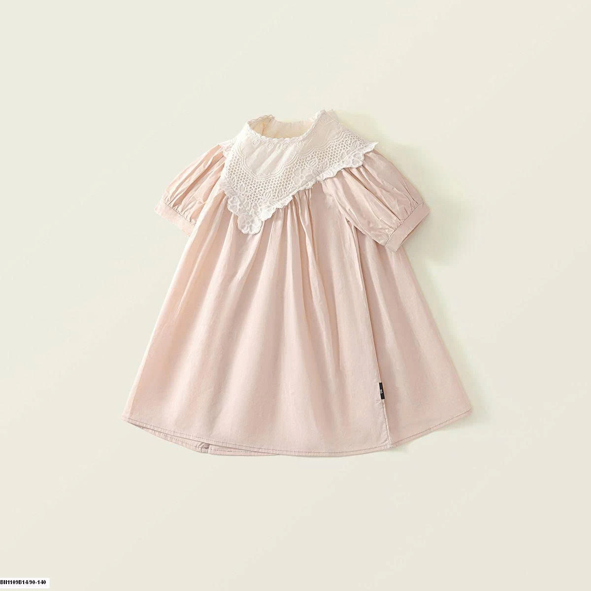 ĐẦM HỒNG CỔ REN NHỌN  PREMIUM