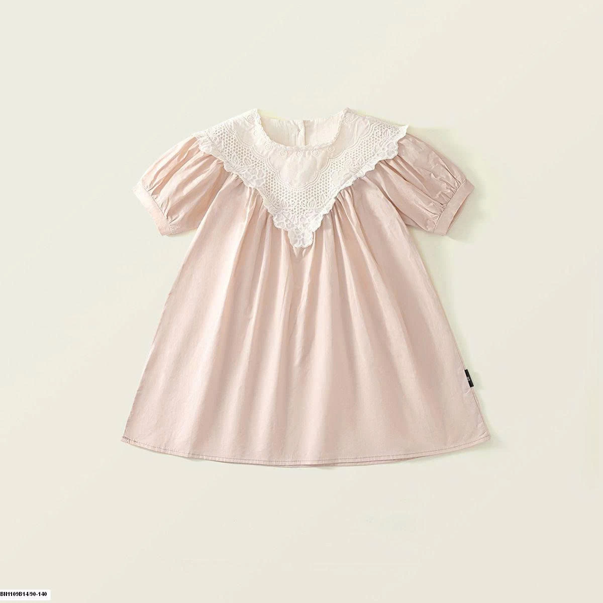 ĐẦM HỒNG CỔ REN NHỌN  PREMIUM