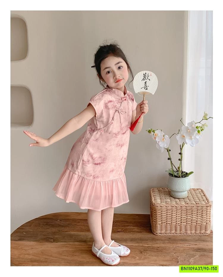 VÁY SƯỜN XÁM HỒNG XINH XẮN