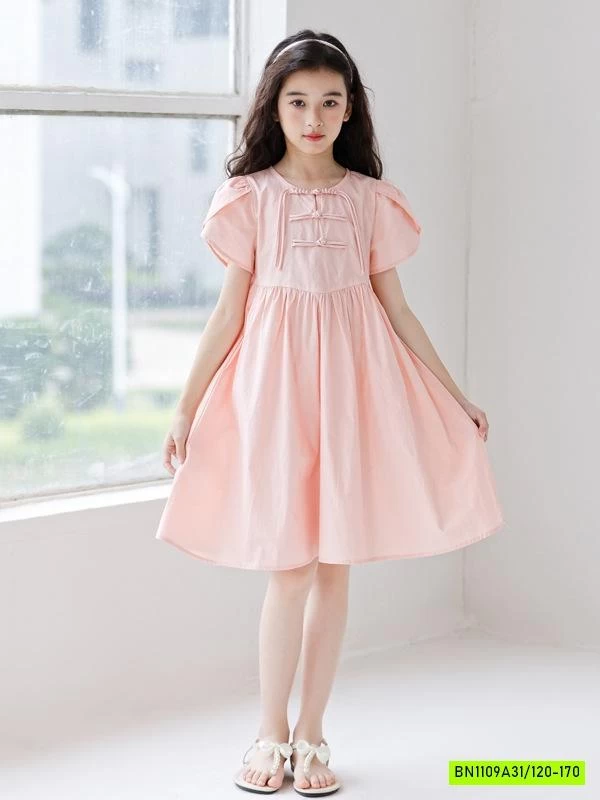 ĐẦM HỒNG TAY BỒNG CÚC TÀU SZ ĐẠI