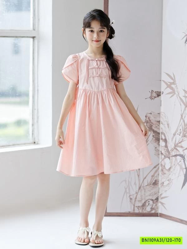 ĐẦM HỒNG TAY BỒNG CÚC TÀU SZ ĐẠI