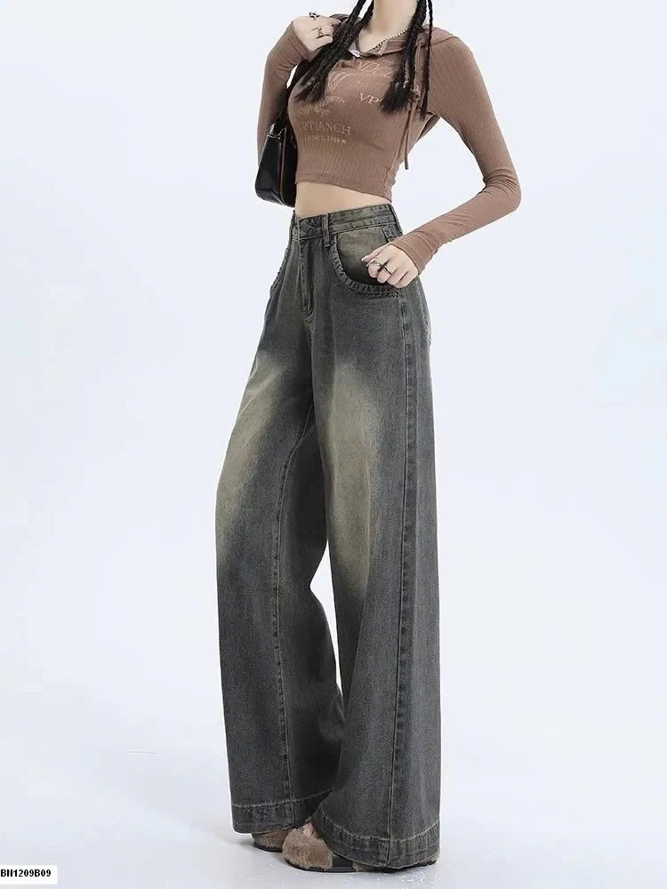 QUẦN  JEANS ỐNG RỘNG BẠC MÀU