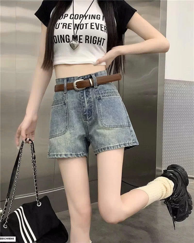 QUẦN SHORT JEANS NỮ TÚI GIẢ