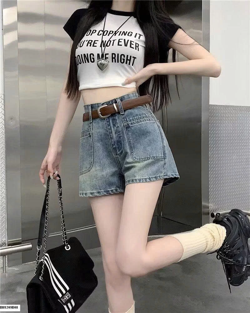 QUẦN SHORT JEANS NỮ TÚI GIẢ