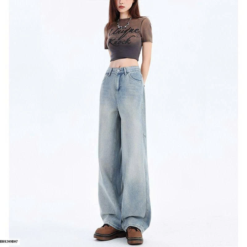 QUẦN JEANS NỮ ỐNG SUÔNG
