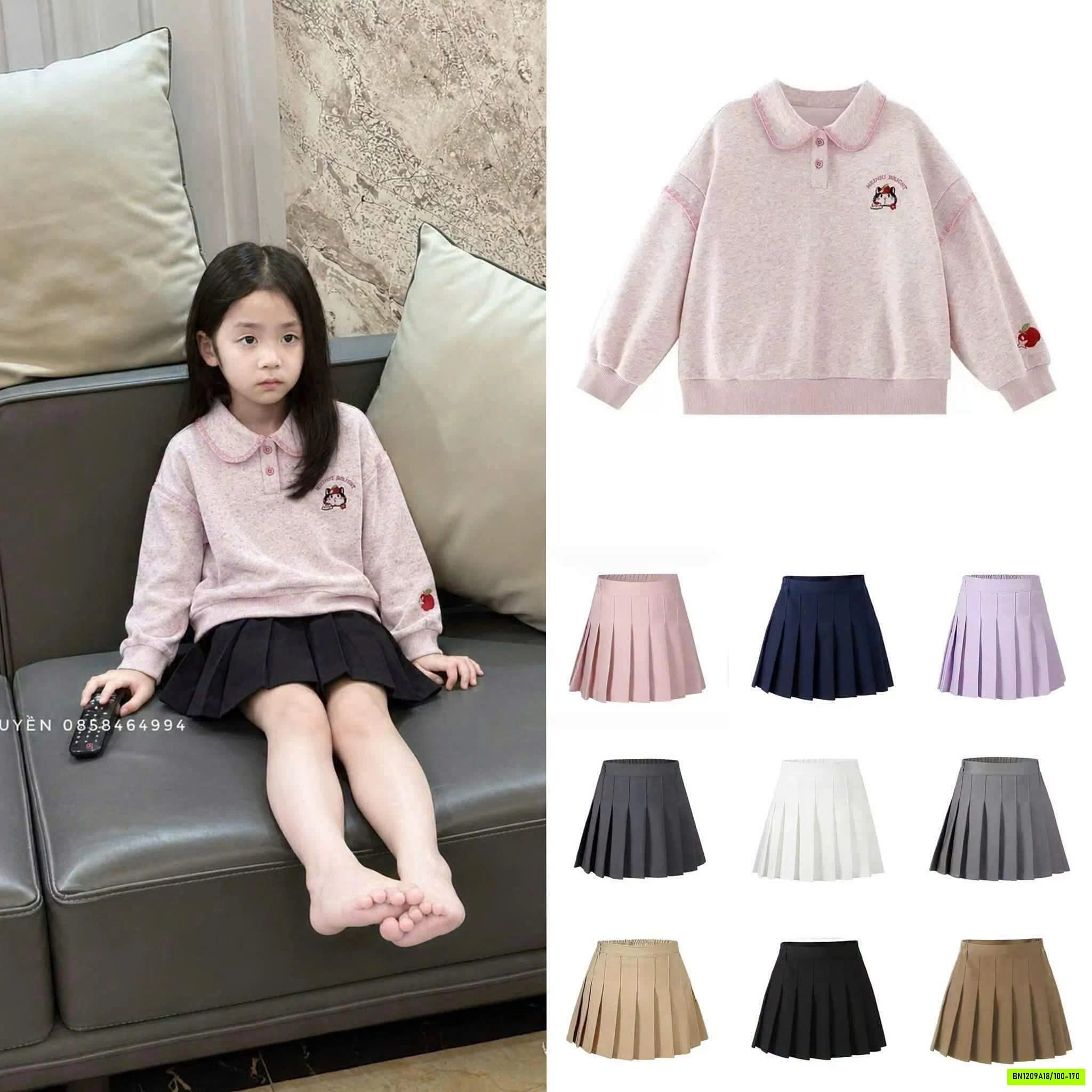 CHÂN VÁY XẾP LY NỮ SINH