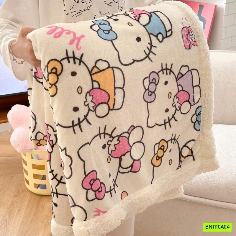 CHĂN NỈ LÔNG CỪU HOẠT HÌNH DỄ THƯƠNG