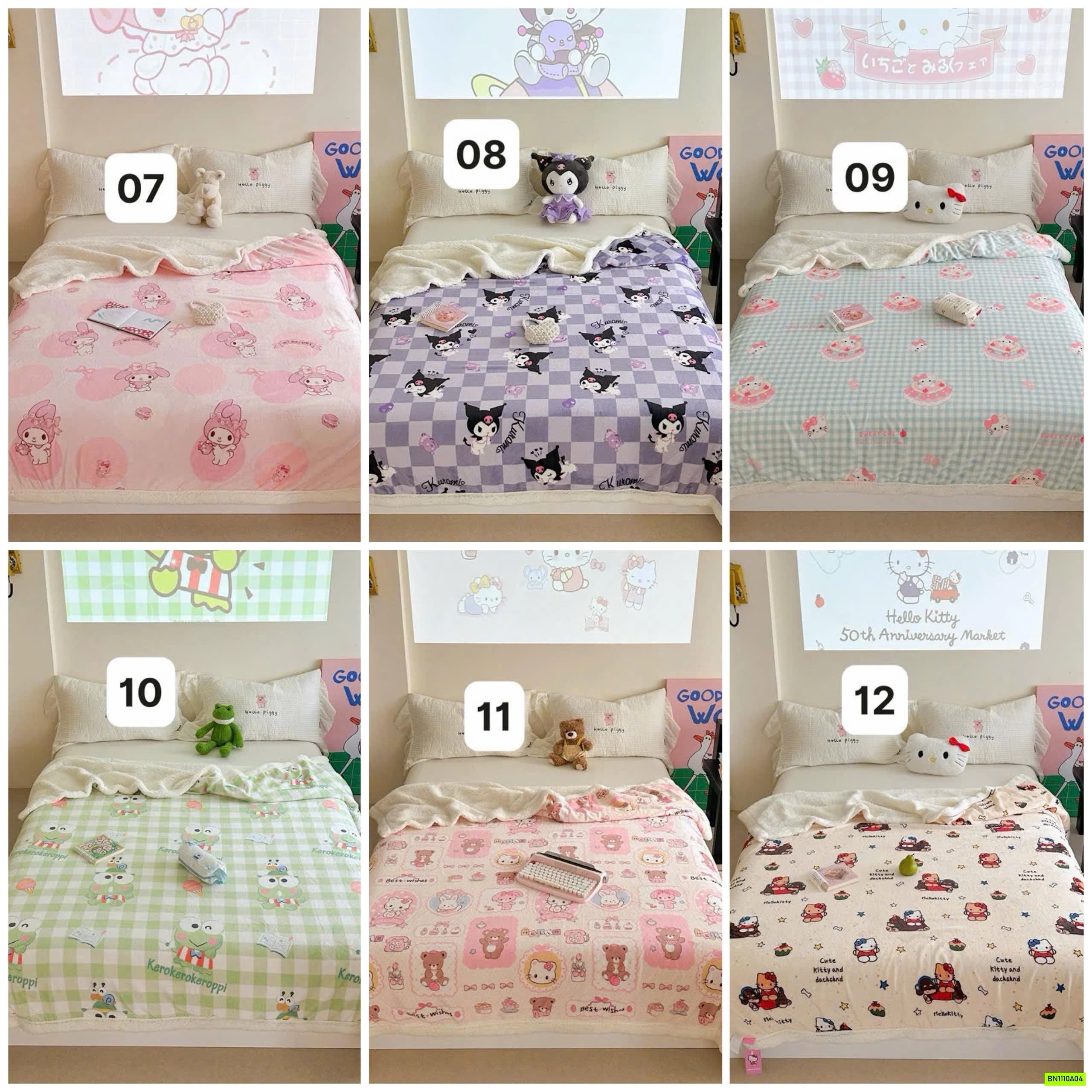 CHĂN NỈ LÔNG CỪU HOẠT HÌNH DỄ THƯƠNG