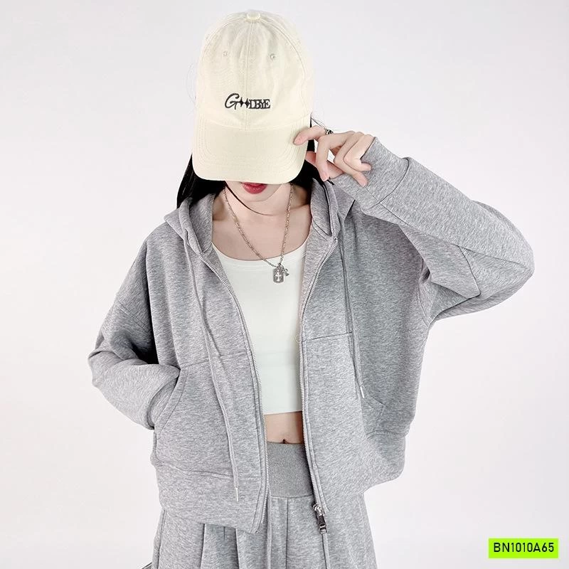 KHOÁC NỈ CROPTOP LIỀN MŨ