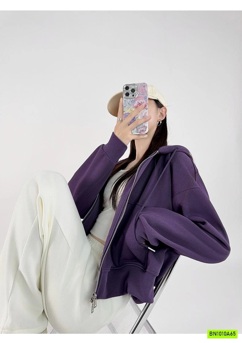 KHOÁC NỈ CROPTOP LIỀN MŨ