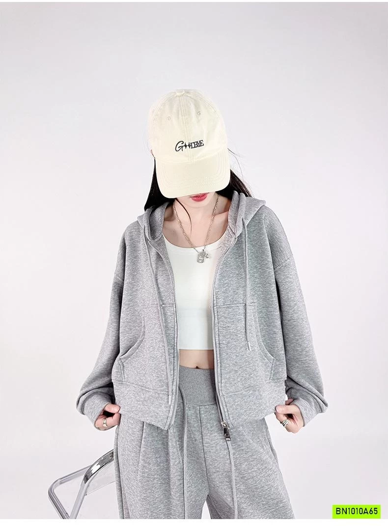 KHOÁC NỈ CROPTOP LIỀN MŨ