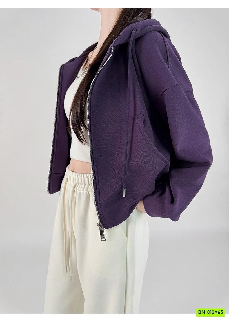 KHOÁC NỈ CROPTOP LIỀN MŨ