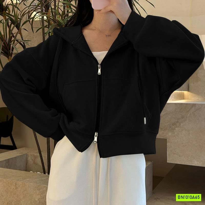 KHOÁC NỈ CROPTOP LIỀN MŨ