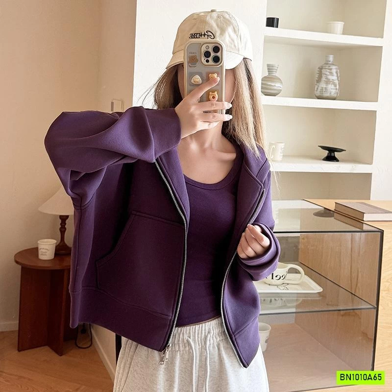 KHOÁC NỈ CROPTOP LIỀN MŨ