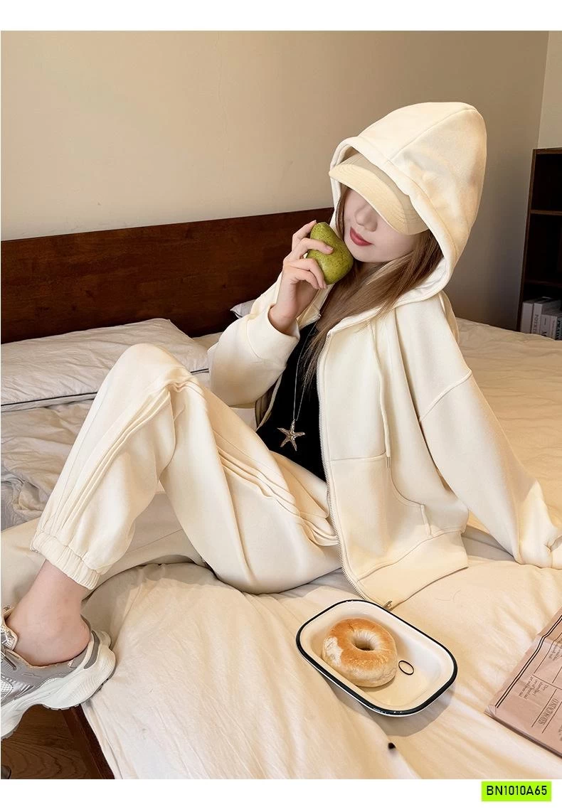 KHOÁC NỈ CROPTOP LIỀN MŨ