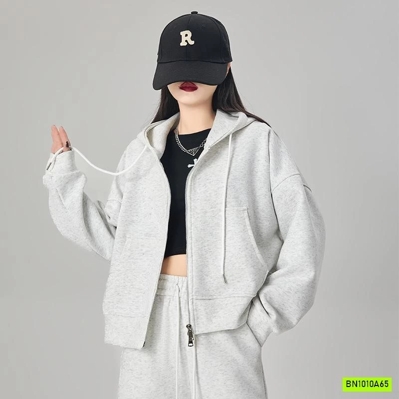 KHOÁC NỈ CROPTOP LIỀN MŨ