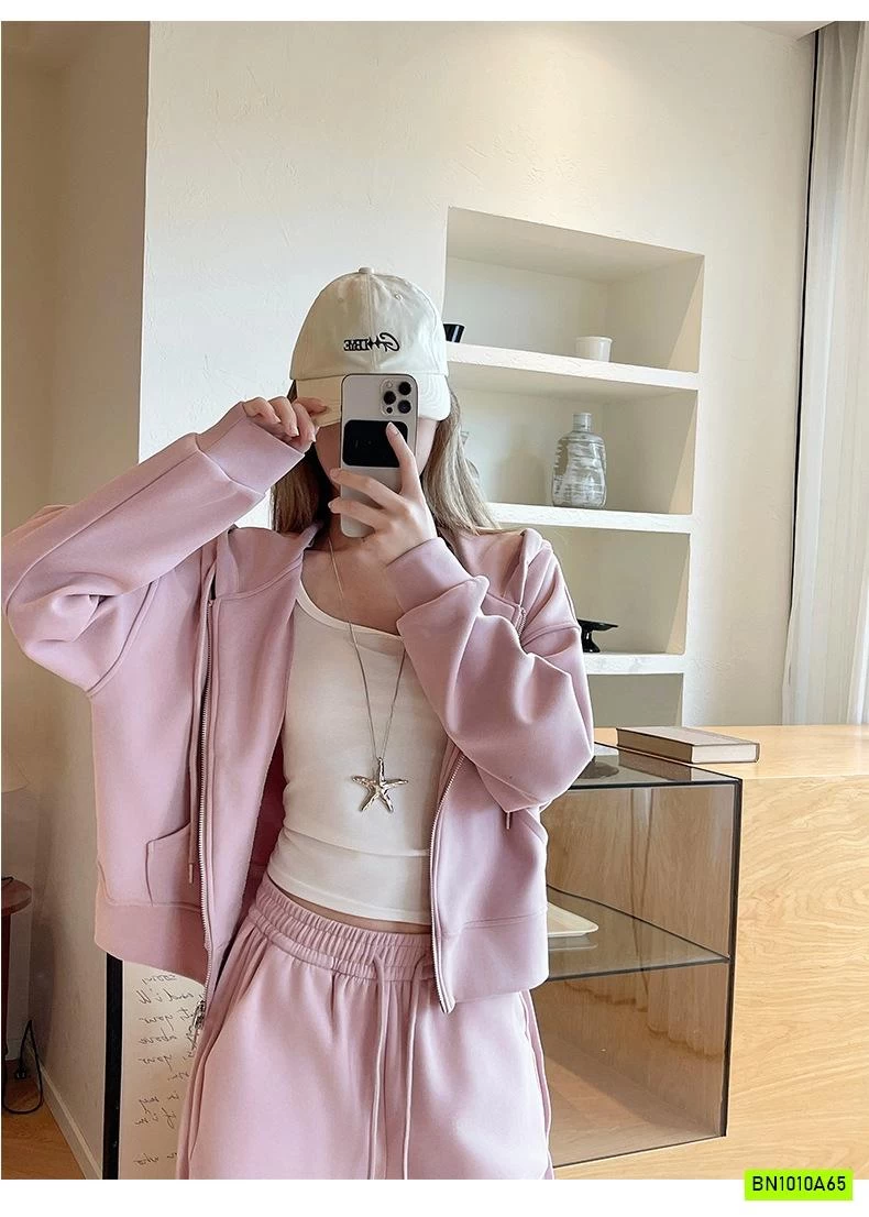 KHOÁC NỈ CROPTOP LIỀN MŨ