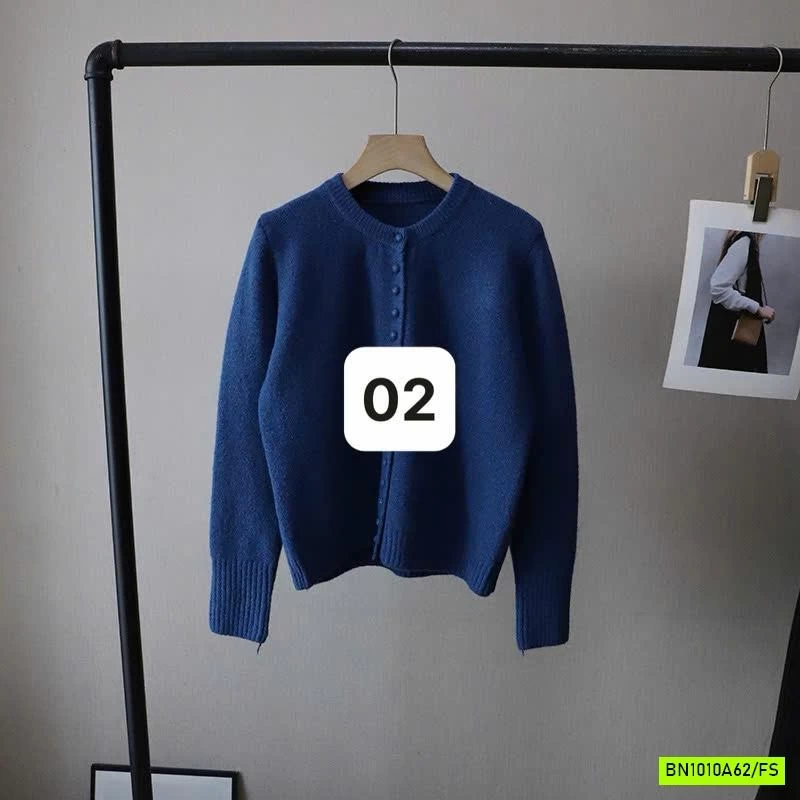 KHOÁC LEN TRƠN MÀU CỔ TRÒN