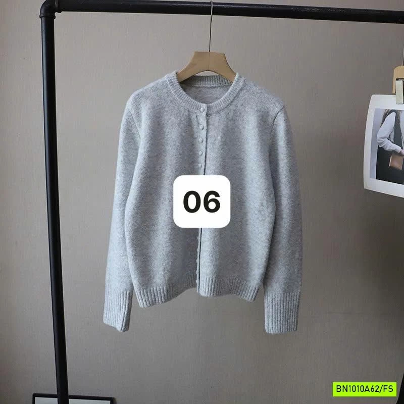 KHOÁC LEN TRƠN MÀU CỔ TRÒN