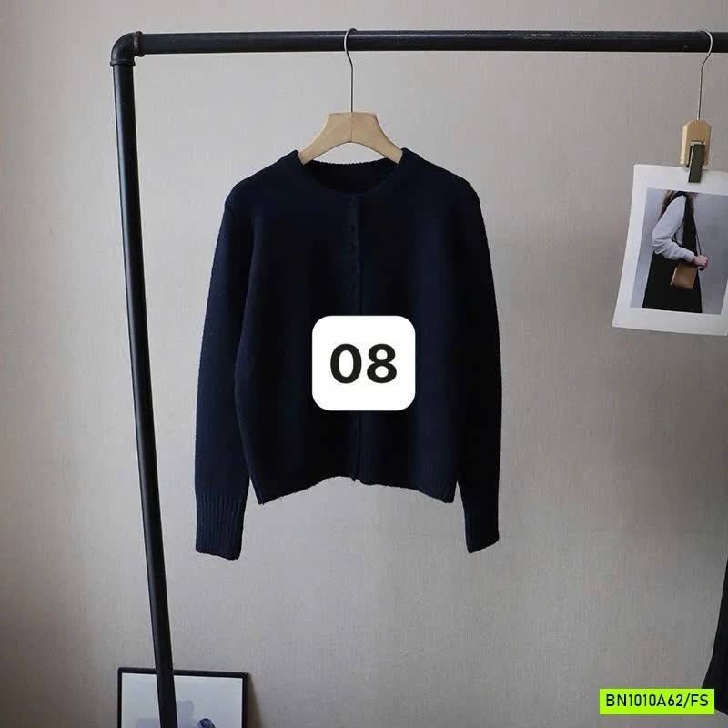 KHOÁC LEN TRƠN MÀU CỔ TRÒN