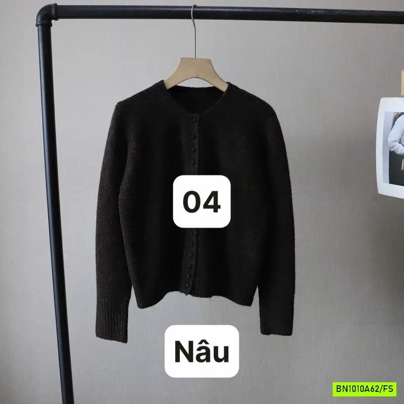 KHOÁC LEN TRƠN MÀU CỔ TRÒN