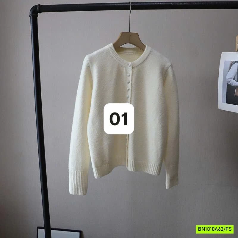 KHOÁC LEN TRƠN MÀU CỔ TRÒN